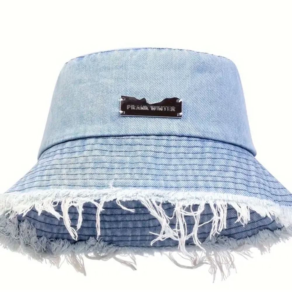 Frayed Denim Bucket Hat for Kids